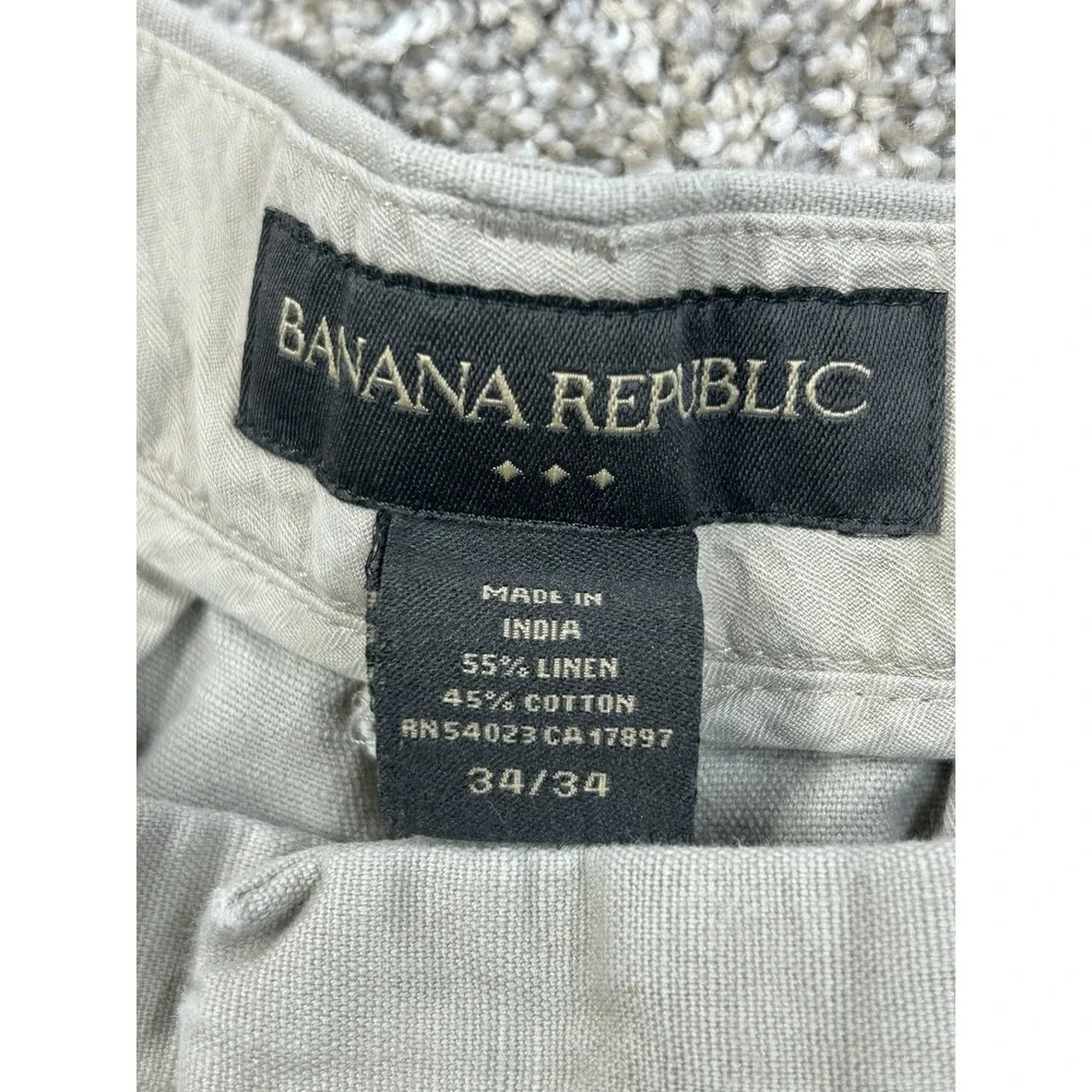 Bananna Republic 34x34 Men's Khaki Linen Blend Pants #0302